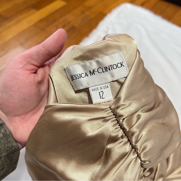 Jessica McClintock size 12 gold evening gown dress formal champagne - Picture 3 of 9